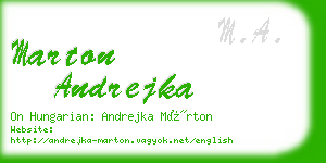 marton andrejka business card